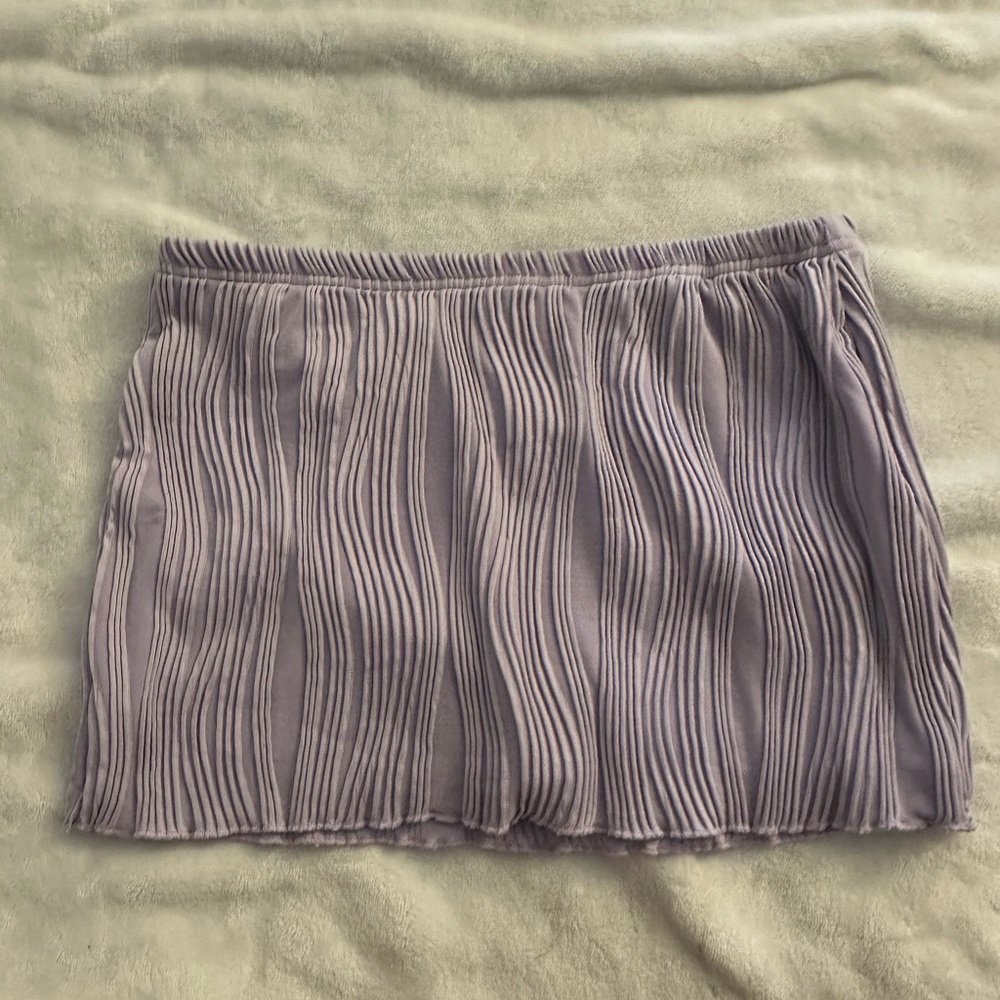 Pleated Purple Mini Skirt